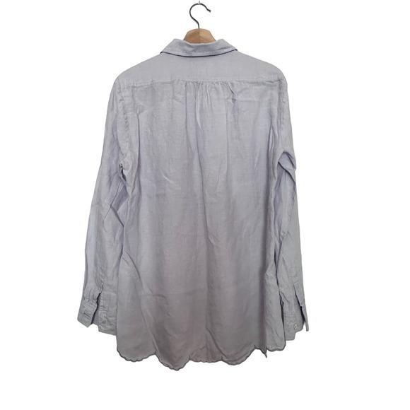 Claridge + King linen Lavender Scalloped Edges Lagenlook Romantic tunic Large - Picture 2 of 12